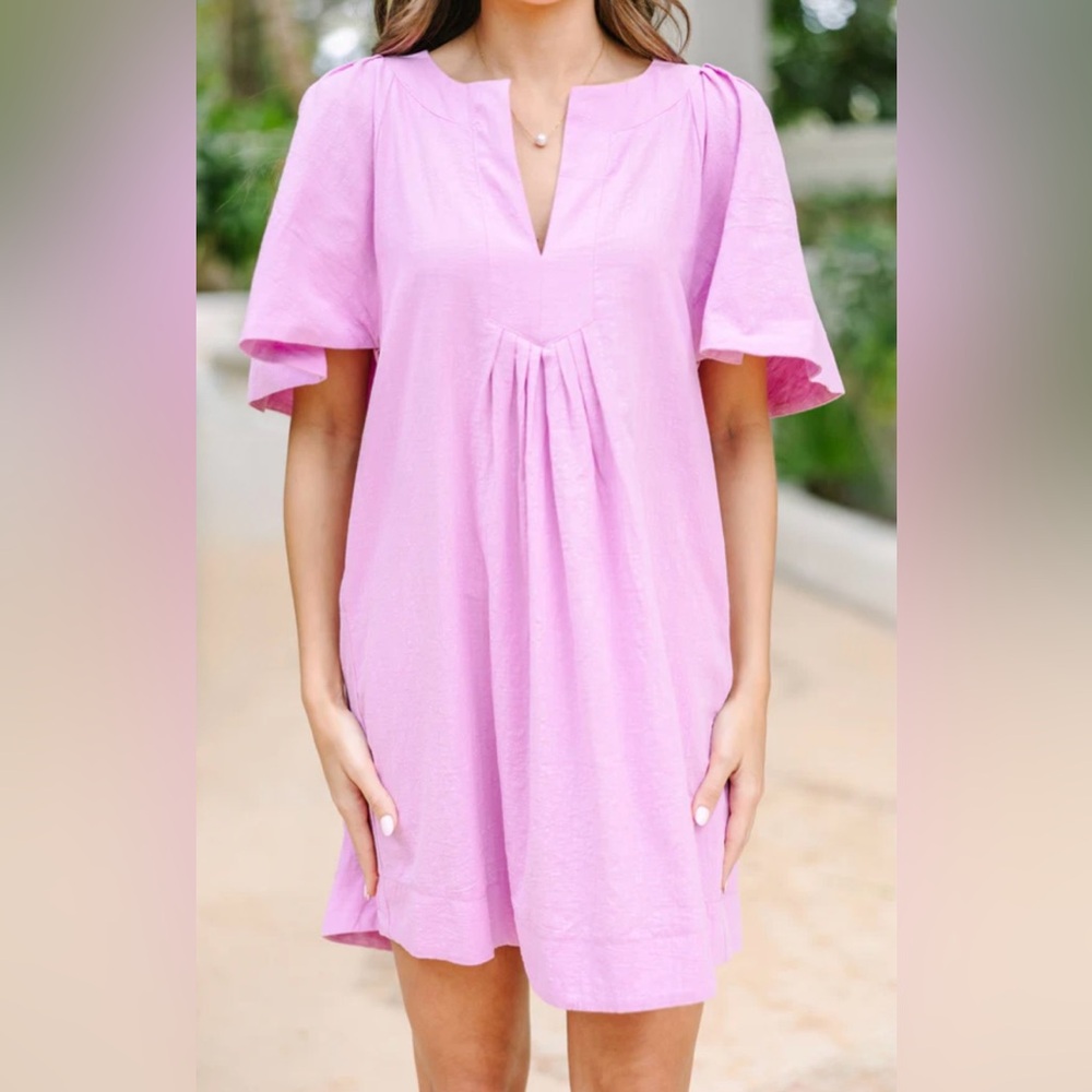 Just A Theory Lavender+Pink Cotton Dress | XL | Mint Julep Boutique | NWT - Picture 4 of 9